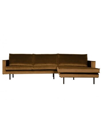 WOOOD Woood | Bank Rodeo chaise longue rechts  | Velvet Honing geel