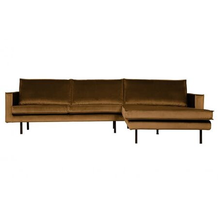 Be Pure Home Be Pure Home | Bank Rodeo chaise longue rechts  | Velvet Honing geel