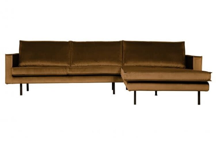WOOOD Woood | Bank Rodeo chaise longue rechts  | Velvet Honing geel
