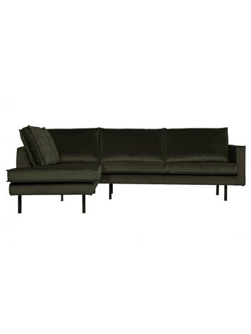 WOOOD Woood | Hoekbank Rodeo links | Velvet dark green hunter