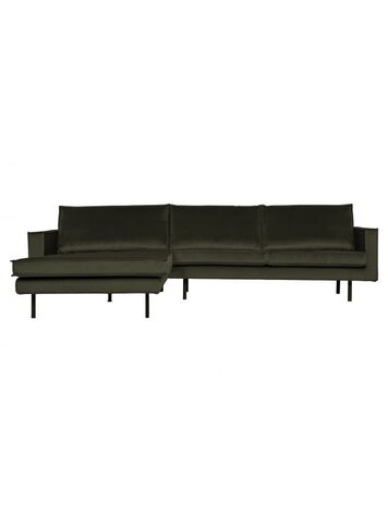 WOOOD Woood | Bank Rodeo chaise longue links | Velvet dark green hunter
