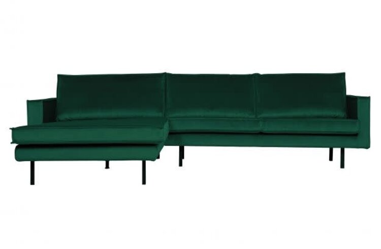 WOOOD Woood | Bank Rodeo chaise longue links | Velvet green forest