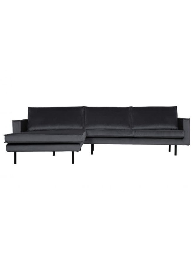 Be Pure Home | Bank Rodeo chaise longue links | Velvet donkergrijs