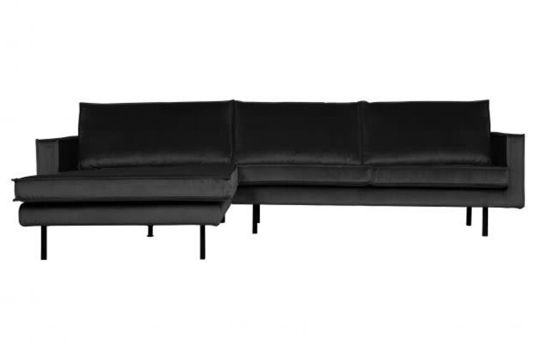 WOOOD Woood | Bank Rodeo chaise longue links | Velvet antraciet