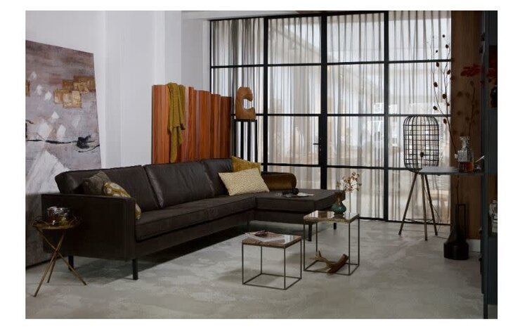 WOOOD Woood | Bank Rodeo chaise longue rechts | Ecoleer zwart