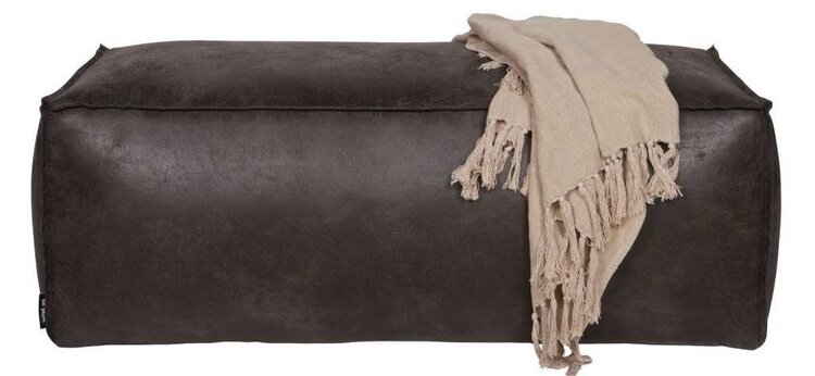 WOOOD Woood | Poef Rodeo | Ecoleer zwart