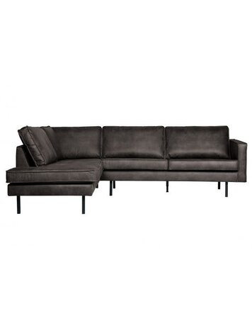 WOOOD Woood | Hoekbank Rodeo links | Ecoleer zwart