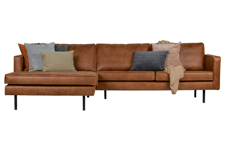 WOOOD Woood | Bank Rodeo chaise longue links | Ecoleer cognac