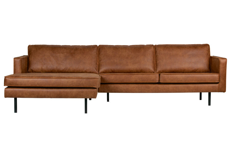 WOOOD Woood | Bank Rodeo chaise longue links | Ecoleer cognac
