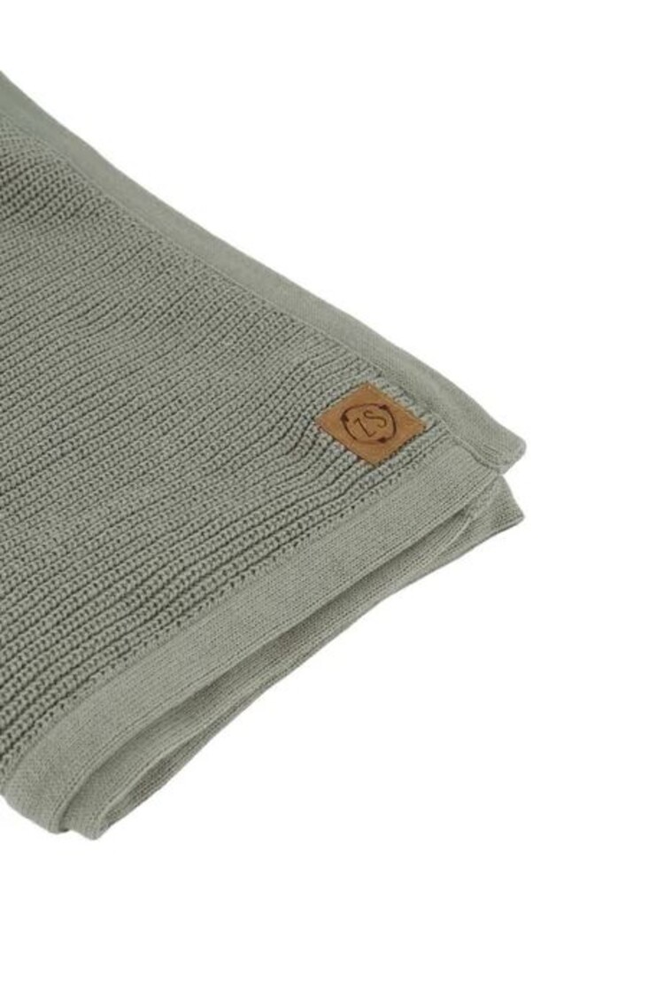 Zusss Zusss | Gebreid wiegdeken saliegroen