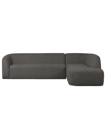 WOOOD Woood | Sloping hoekbank rechts grijs/zwart
