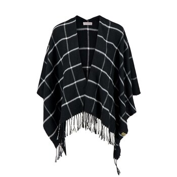 Zusss Zusss | Poncho ruit zwart zand