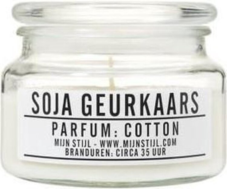 Mijn Stijl & Puur Zeep Mijn Stijl | Geurkaars in glazen pot Cotton