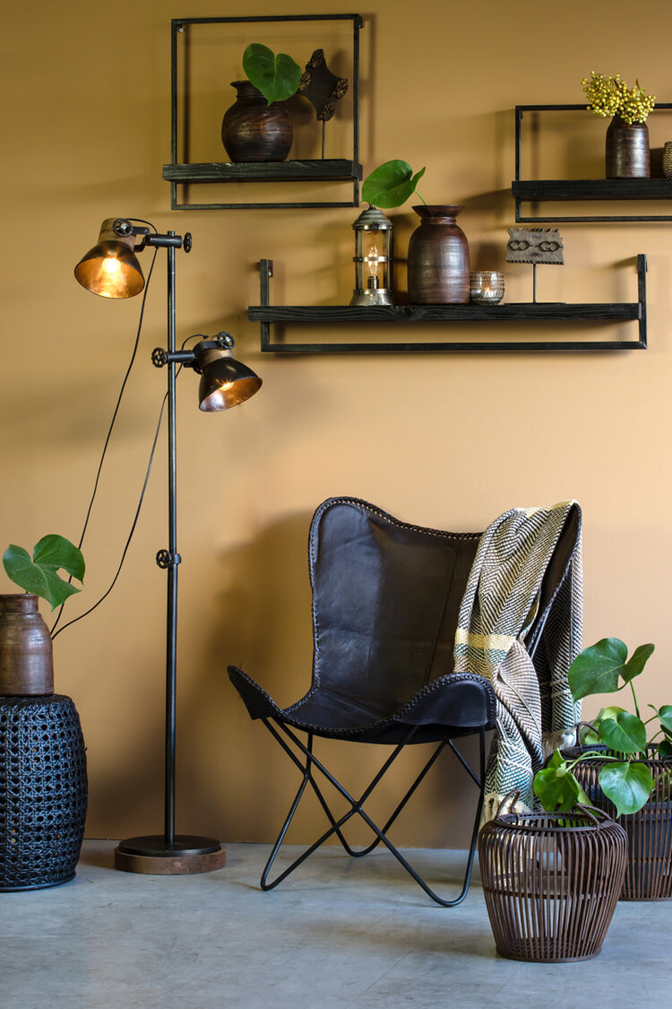 Light & Living L&L | Wandplank maddison zwart 50x15x50cm