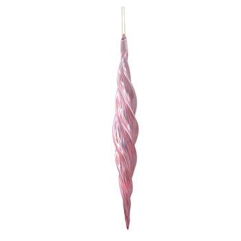 PTMD PTMD | Xmas Kia Pink glass icicle ornament with shiny fin