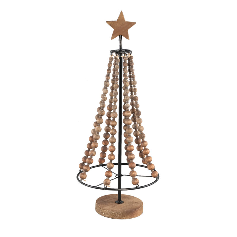 PTMD PTMD | Xmas Mela natural wooden beads tree statue round