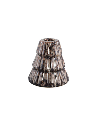 PTMD PTMD | Xmas Wenter brown ceramic tree candleholder dark