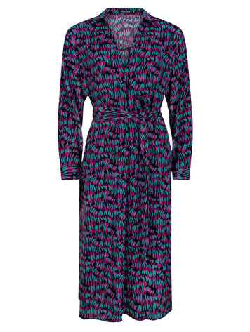 Ydence Ydence | Jurk kindra turquoise/paarse print