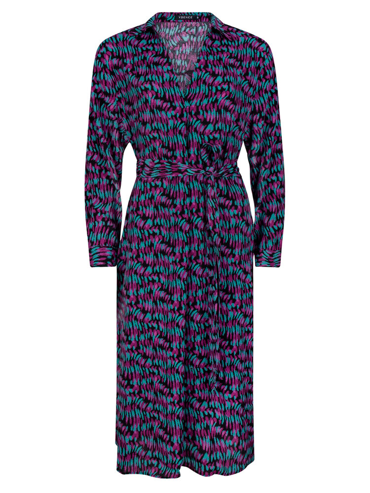 Ydence Ydence | Jurk kindra turquoise/paarse print