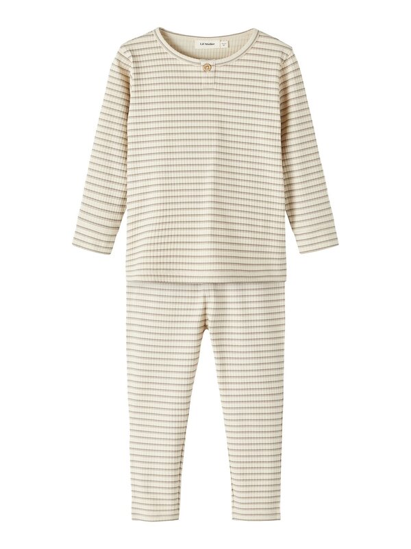 Lil Atelier Lil Atelier | Pyjama set Lolo naturel grijs