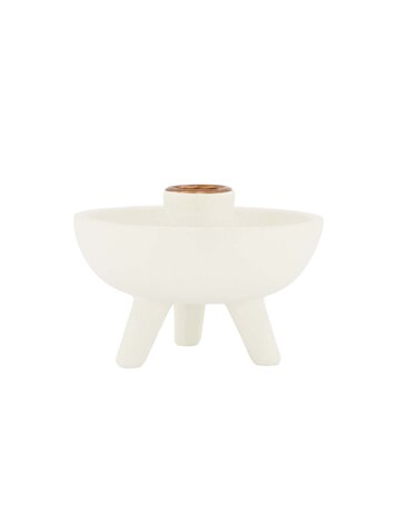 Zusss Zusss | Polystone kandelaar op pootjes off white