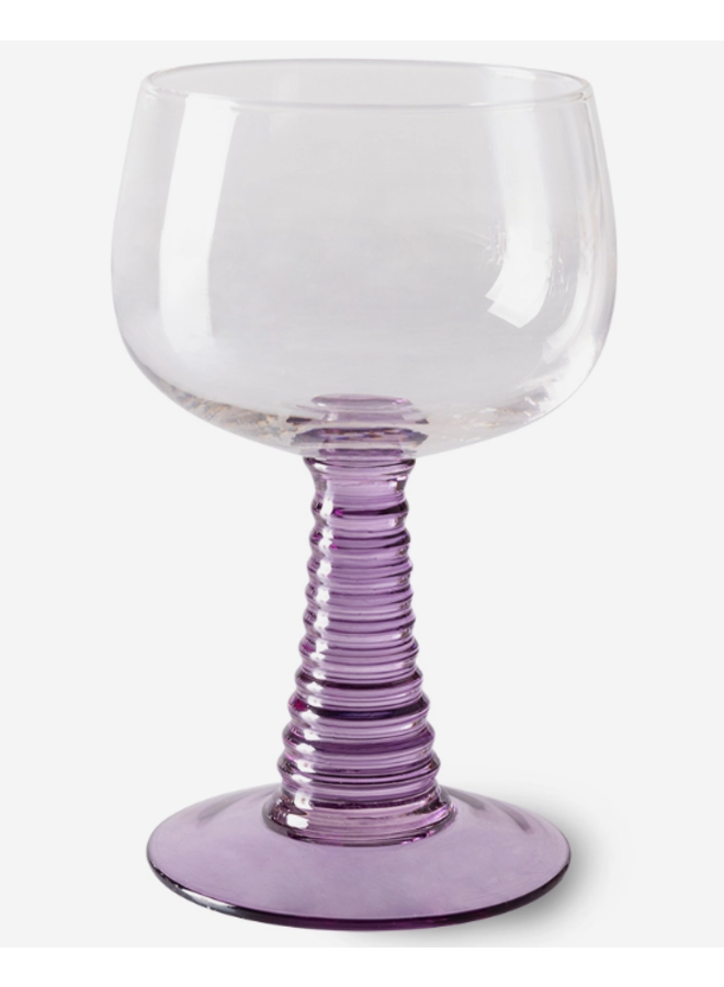 HK Living | Swirl wijnglas high purple