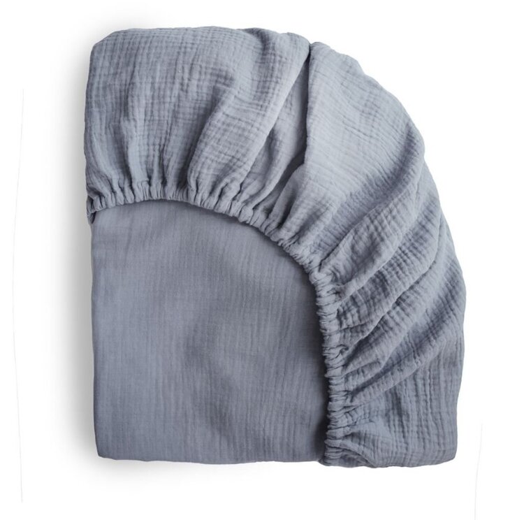 Mushie Mushie | Crib Sheet blauw