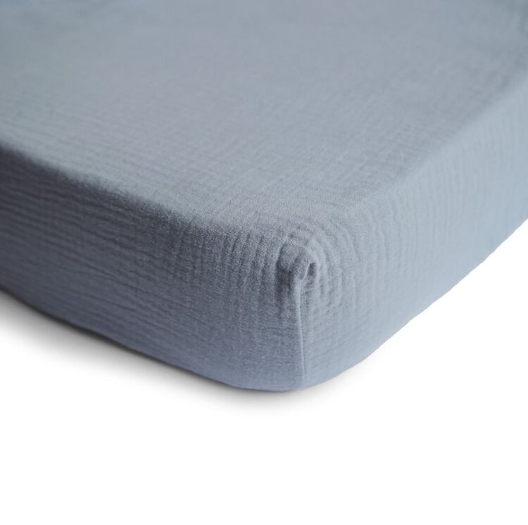 Mushie Mushie | Crib Sheet blauw