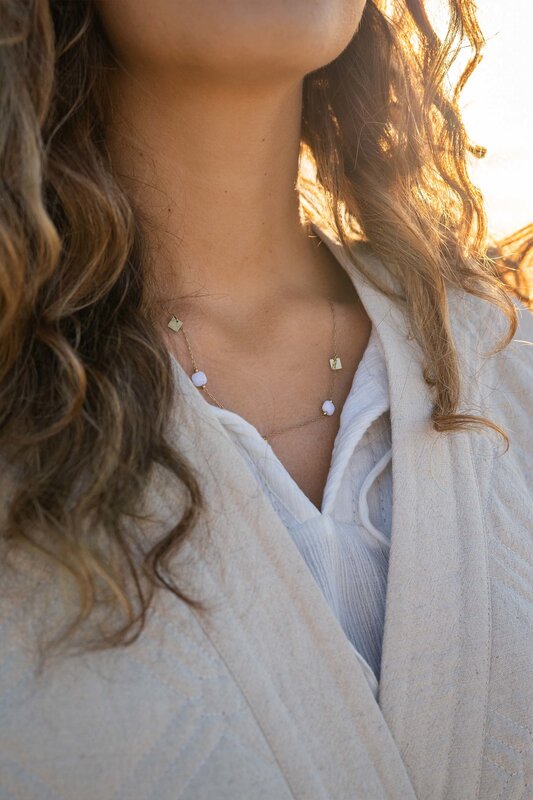 Zusss Zusss | Ketting met blokjes lever/goud