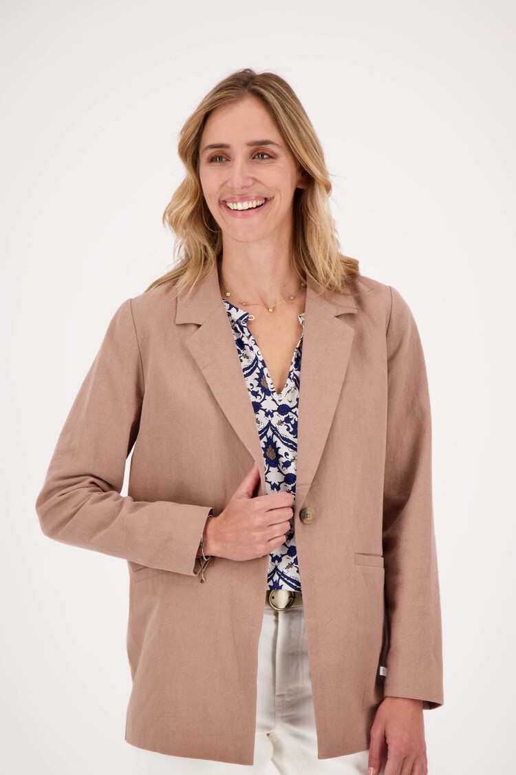 Zusss Zusss | Linnen blazer lichtbruin