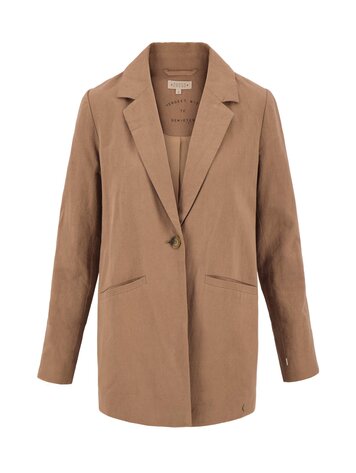 Zusss Zusss | Linnen blazer lichtbruin