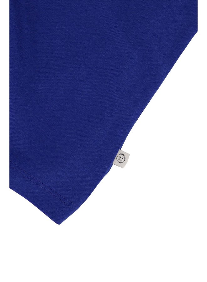 Zusss | T-shirt met ronde hals kobaltblauw