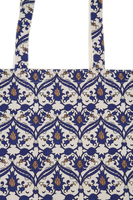 Zusss Zusss | Katoenen shopper met print zand