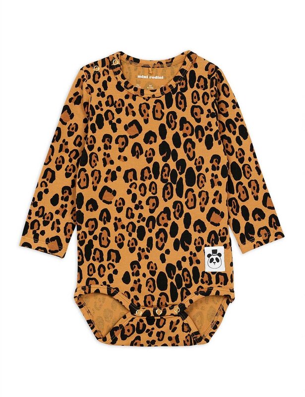 Mini Rodini Mini Rodini | Romper longsleeve leopard