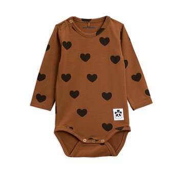 Mini Rodini Mini Rodini | Romper hearts longsleeve basic