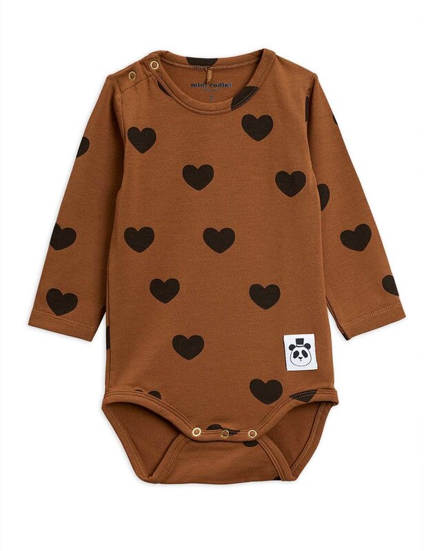 Mini Rodini Mini Rodini | Romper hearts longsleeve basic