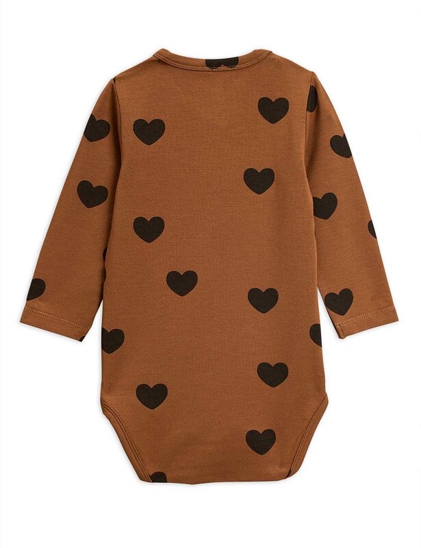 Mini Rodini Mini Rodini | Romper hearts longsleeve basic