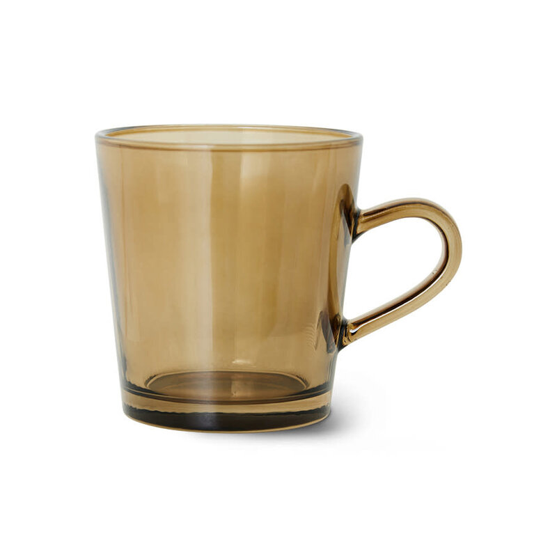 HK Living HK Living | 70's glas koffiekop mud bruin