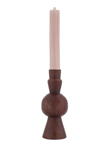 Zusss Zusss | Houten kandelaar met bolling L walnootbruin