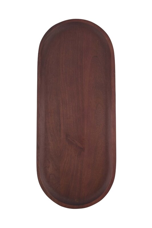 Zusss Zusss | Ovalen stylingbord hout 55x23x4cm walnootbruin