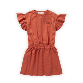 Sproet&Sprout Sproet&Sprout | Dress ruffle sleeves shades Biscotti