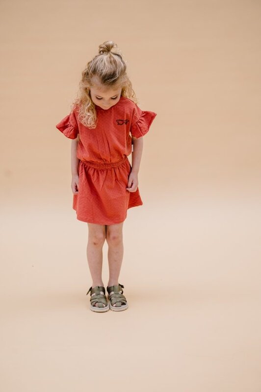 Sproet&Sprout Sproet&Sprout | Dress ruffle sleeves shades Biscotti