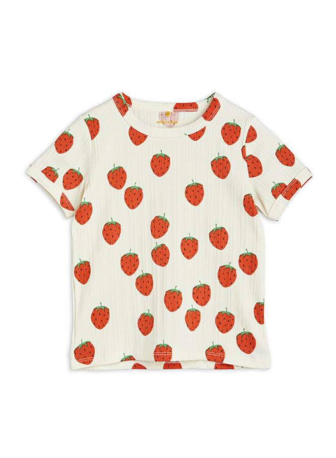 Mini Rodini | Shirt strawberries offwhite