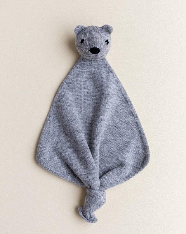 Hvid Hvid | Knuffeldoek Teddy Tokki Grey melange