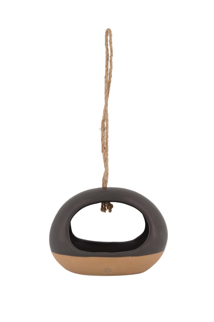 Zusss Zusss | Keramieken vogeldrinkbak antracietgrijs/zand