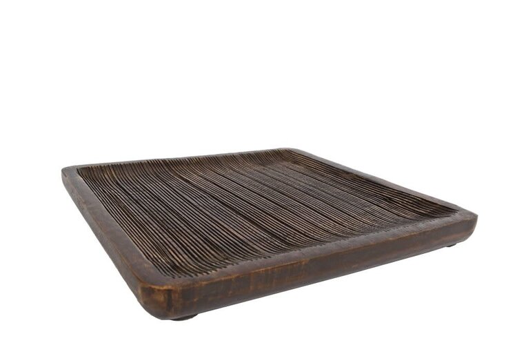 Stijl28 | Onderbord Jette S oud bruin hout 28x28x3cm