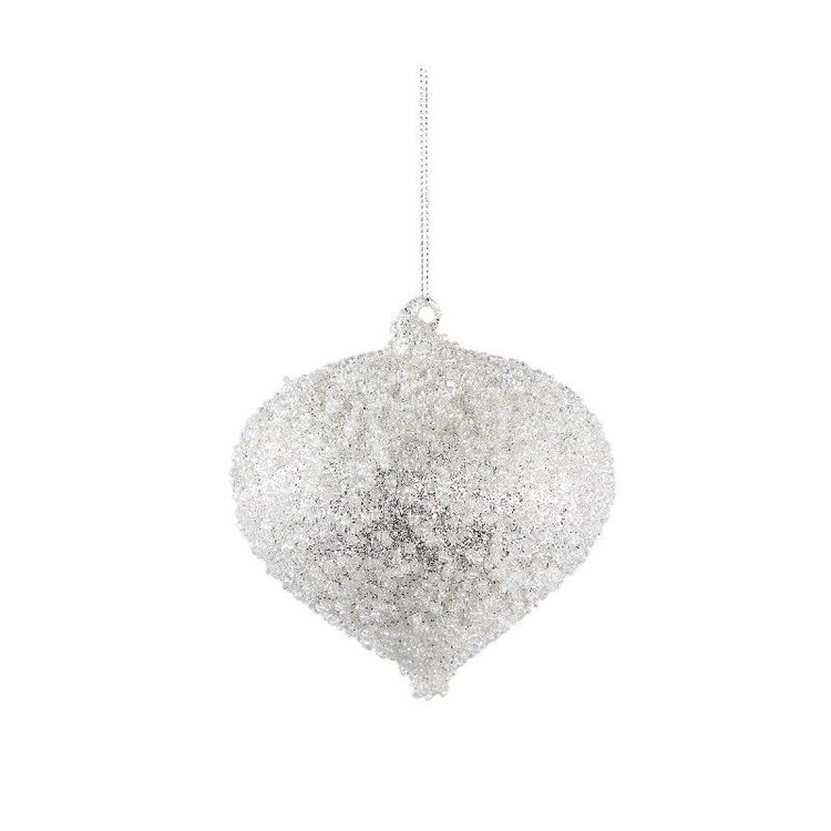 PTMD PTMD | Kerstbal Dees pailletten wit