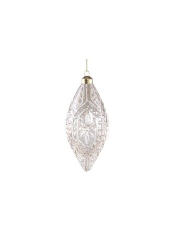 PTMD PTMD | Kerstbal sissi langwerpig clear/zilver
