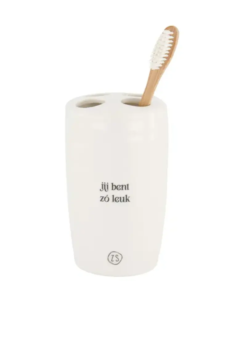 Zusss Zusss | Keramieken tandenborstelhouder jij bent zo leuk wit
