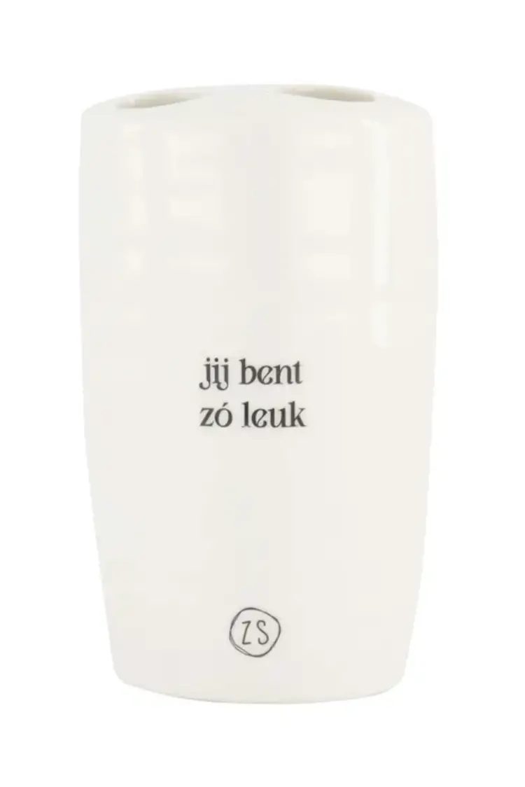 Zusss Zusss | Keramieken tandenborstelhouder jij bent zo leuk wit